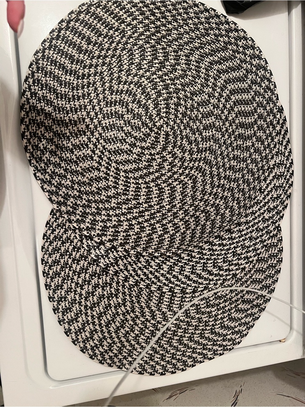 Black and White Braided Round Placemats - Set of 6